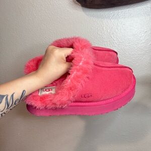 UGG disquette Pink Fluffy Slippers